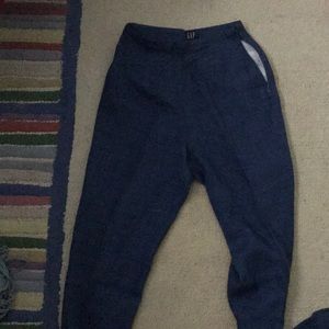 blue linen pants